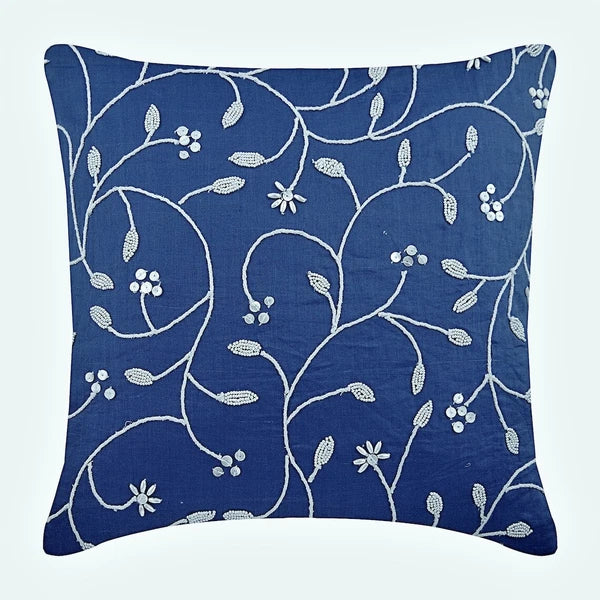 Decorative Sofa Cushion Case Blue 16"x16", Bed Decor Cotton - Day Dreamer