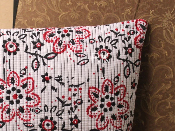Pair Set Quilted Pillow Cover Case Couch Floral Cushion Cover Home Decorative