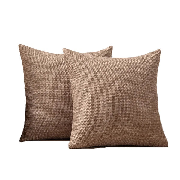 2 Packs Linen Cotton Cushion Cover Home Sofa Car Bed Office Throw Pillowcase