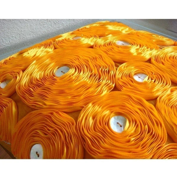 Decorative Sofa Pillow Cover Orange 16"x16", Bed Decor Silk Floral - Marigold