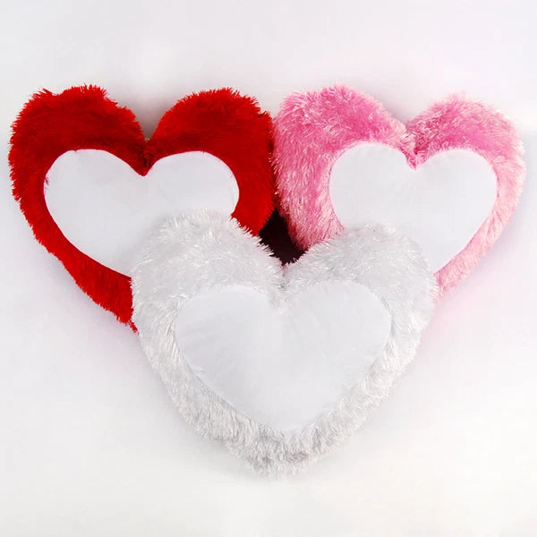 White Sublimation Fluffy Plush Throw Pillow Case Shaggy Soft Sofa Cushion Cover