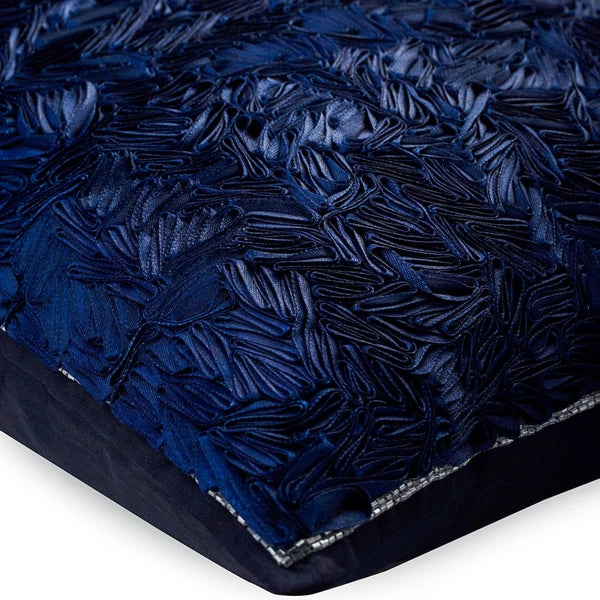 Sofa Pillow Cover Blue 16"x16", Bed Decor Silk Solid Color - All Thats Navy