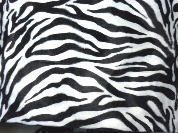 Ff04a Faux Fur Black White Zebra Skin Print Cushion Cover/Pillow Case*Custom Siz