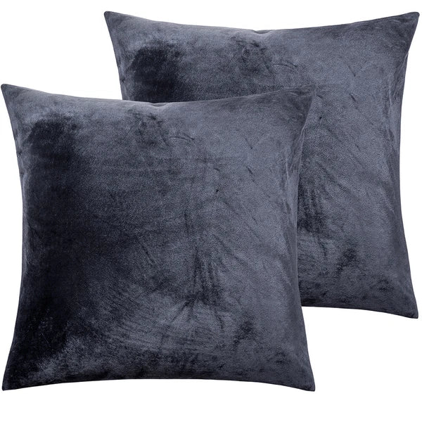 Pack of 2 Velvet Euro Square Throw Pillow Covers Sofa Home Decor Cushion Cover