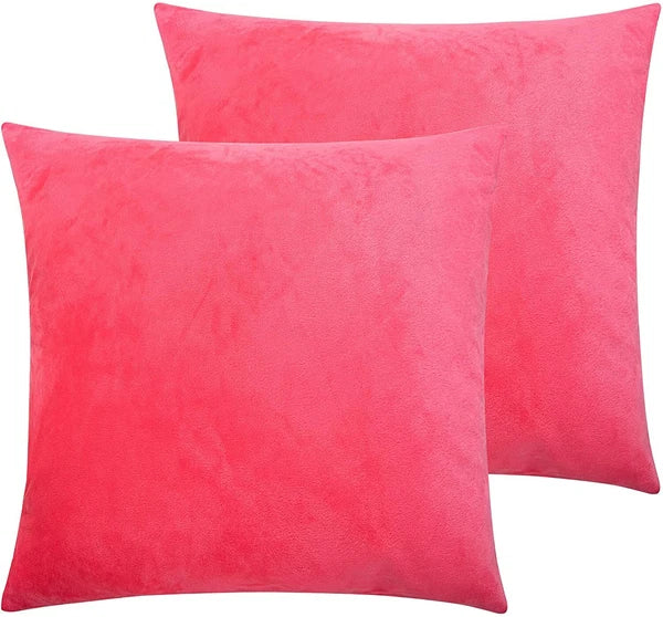 Ultra Soft 100% Velvet Throw Pillow Covers 2 Pack Home Sofa Decor Cushion Covers