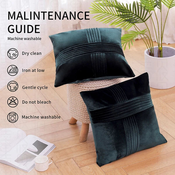 18x18" Velvet Throw Pillow Cover Sofa Car Throw Cushion Covers Home Decor 2 pk