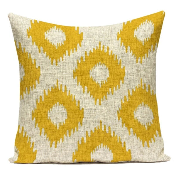 Geometry Cushion Cover Yellow Black Letter Modern Simple Pillowcase for Sofa Bed