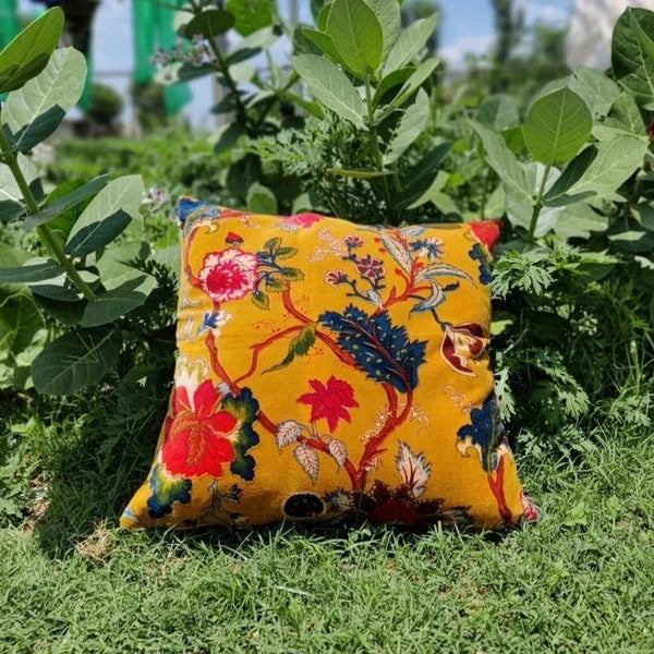 Indian Orange Bird Velvet Cushion Cover Home Decor Sofa Decor Pillow Case Covers