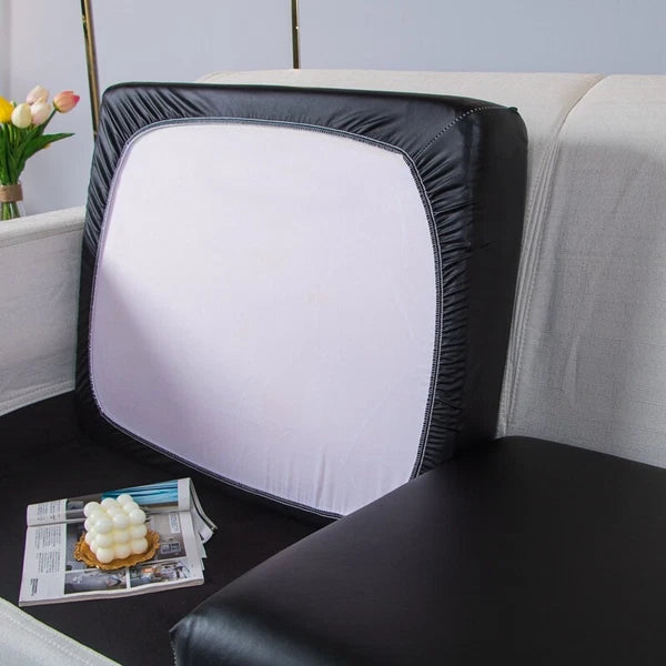 1 2 3 Seater Stretch Sofa Cushion Covers PU Leather Waterproof Couch Seat Cover