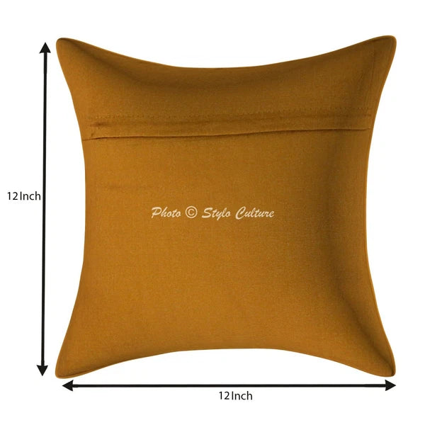 Indian Sofa Cushion Cover Handmade Brocade Silk Pillow Case Cover Throw 12 X 12"
