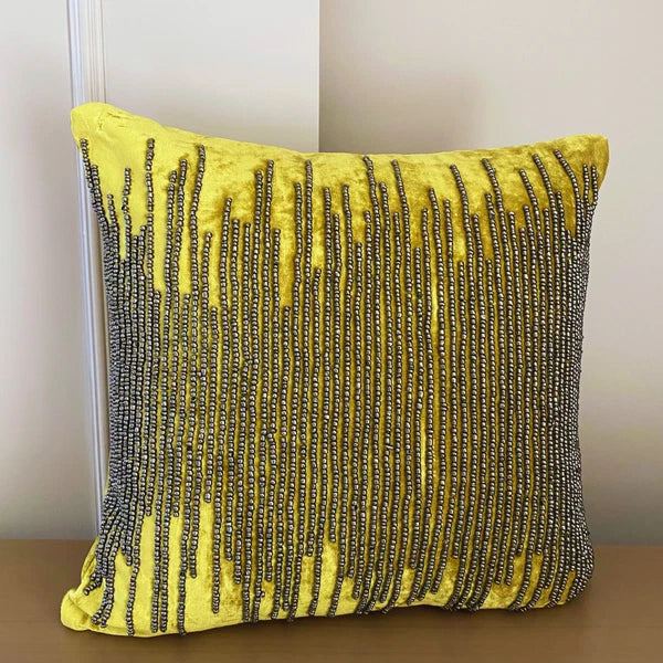 Decorative Sofa Cushion Case Green 16"x16", Bed Decor Velvet - Chartreuse Spill