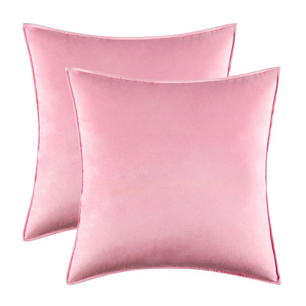 New 18" 20" 24" Velvet Piped Solid Cushion Cover Pillow Case Home Sofa Bed Decor