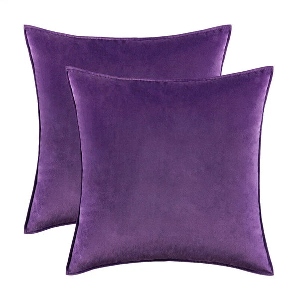 New 18" 20" 24" Velvet Piped Solid Cushion Cover Pillow Case Home Sofa Bed Decor