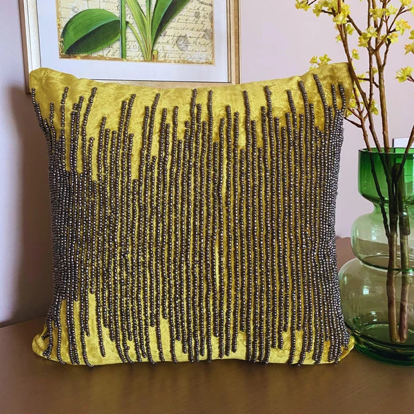 Decorative Sofa Cushion Case Green 16"x16", Bed Decor Velvet - Chartreuse Spill
