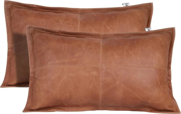 Luxury lambskin leather Yellow Crunch box Pillow Cover For Sofa Cushion & lounge
