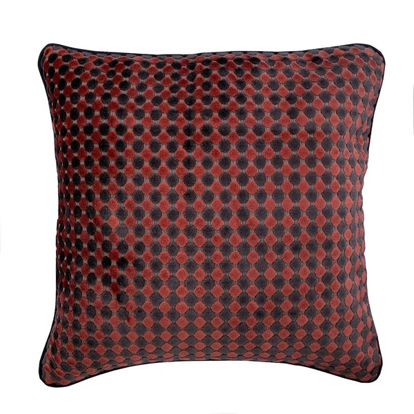 Sofa Pillow Cover Grey 16"x16", Bed Decor Silk Polka Dots Jacquard - Dot Com