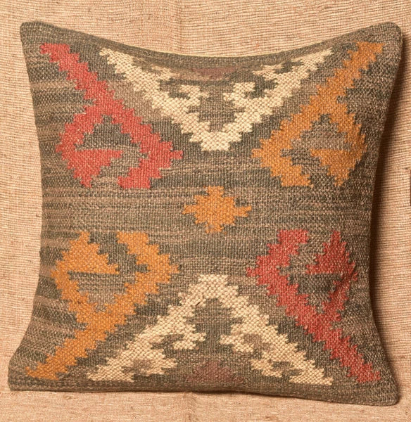 Indian Jute Wool Kilim Cushion Cover Vintage Look Your Home Pillow cover throw