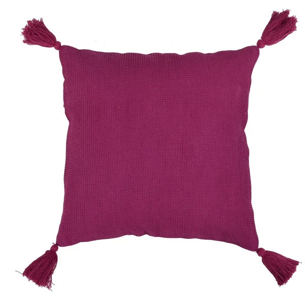 Solid Cushion Cover Cotton Pillowcase Home Sofa Bed Decor Pillows with Tassels