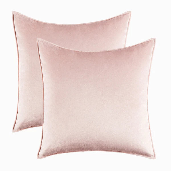 New 18" 20" 24" Velvet Piped Solid Cushion Cover Pillow Case Home Sofa Bed Decor