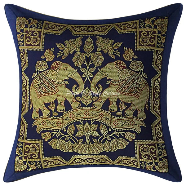 Indian Sofa Cushion Cover Handmade Brocade Silk Pillow Case Cover Throw 12 X 12"
