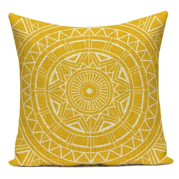 Geometry Cushion Cover Yellow Black Letter Modern Simple Pillowcase for Sofa Bed