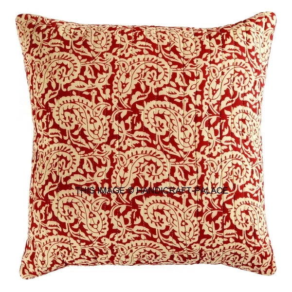 Indian Handmade Kantha Cotton Cushion Cover Bed Pillow Cases Sofa Throw-16"