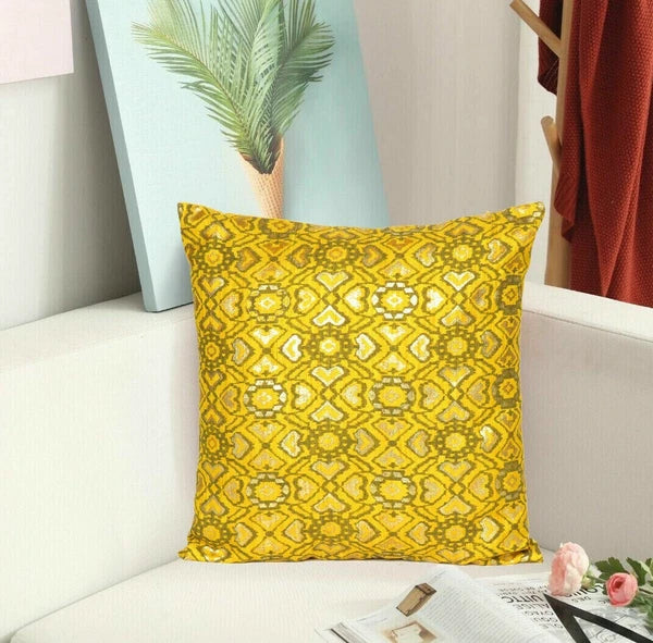 Throw Cushion Cover Square Yellow Pillow Case Sofa Car Waist Cases Home Decor
