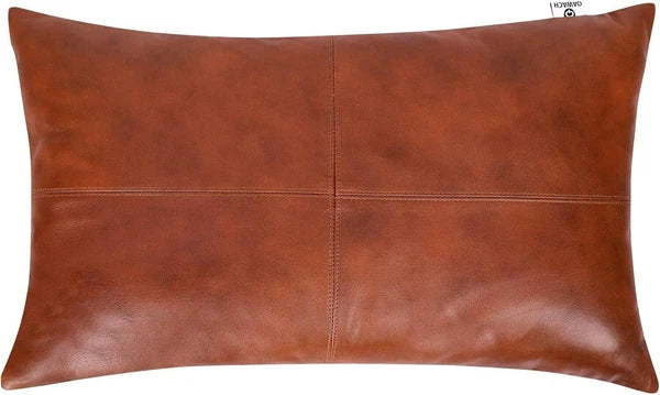 High-quality lambskin rectangular Tan Antique Plen Pillow Cover For Sofa Cushion