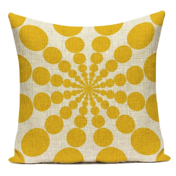 Geometry Cushion Cover Yellow Black Letter Modern Simple Pillowcase for Sofa Bed