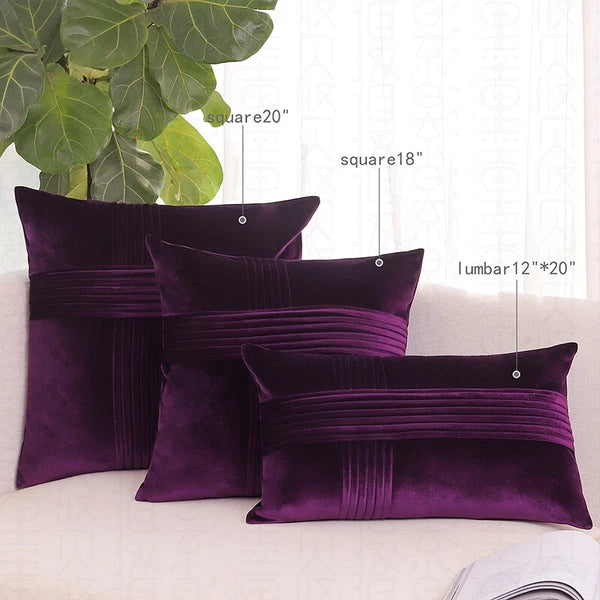 18x18" Velvet Throw Pillow Cover Sofa Car Throw Cushion Covers Home Decor 2 pk