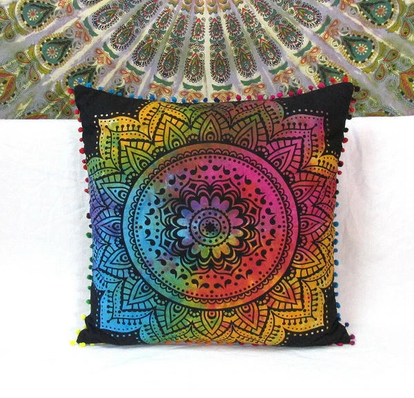 Set Of 2 Cotton Cushion Cover Mandala Couch Pillow Cases Home Decorative Pillows