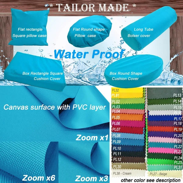 PL22-TAILOR MADE Teal Blue Outdoor Waterproof Sun Umbrella Patio sofa seat cover