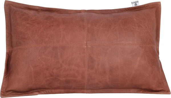 Natural lambskin leather Tan Antique Box Pillow Cover For Sofa Cushion & Bedroom