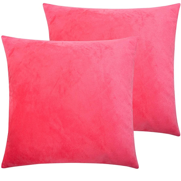 Pack of 2 Velvet Euro Square Throw Pillow Covers Sofa Home Decor Cushion Cover