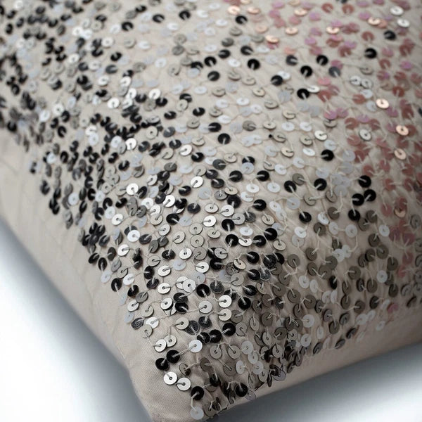 Couch Pillow Case Pink 16"x16", Bed Decor Silk Fabric - Princess Sparkle