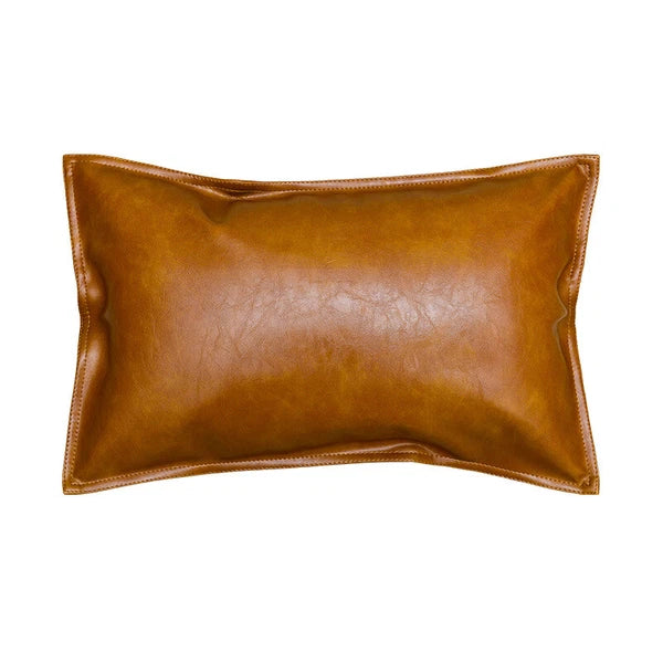 Faux Leather Throw Pillow Case Square Luxury Cushion Covers Bar Sofa Home Decor