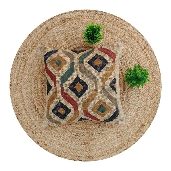 Indian Jute Wool Kilim Cushion Cover Vintage Look Your Home Pillow cover throw