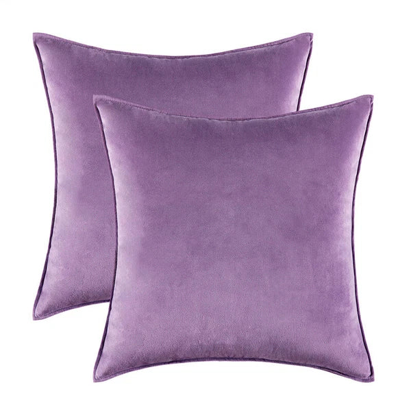 New 18" 20" 24" Velvet Piped Solid Cushion Cover Pillow Case Home Sofa Bed Decor