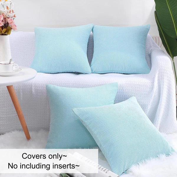 Set of 4 Corduroy Waist Throw Pillow Case Cushion Covers Home Sofa Bed