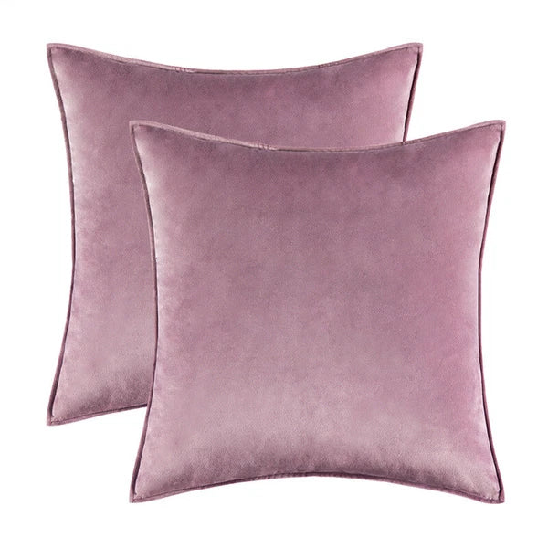 New 18" 20" 24" Velvet Piped Solid Cushion Cover Pillow Case Home Sofa Bed Decor