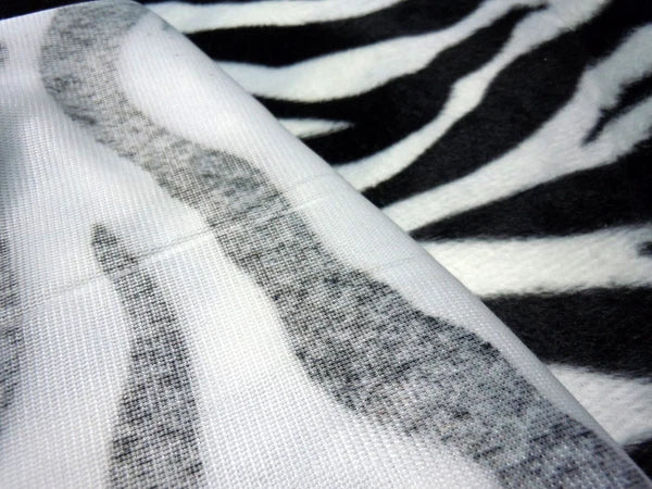 Ff04a Faux Fur Black White Zebra Skin Print Cushion Cover/Pillow Case*Custom Siz