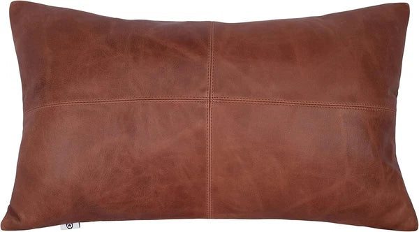 Natural lambskin leather Tan Antique Pln Pillow Cover For Sofa Cushion & Bedroom