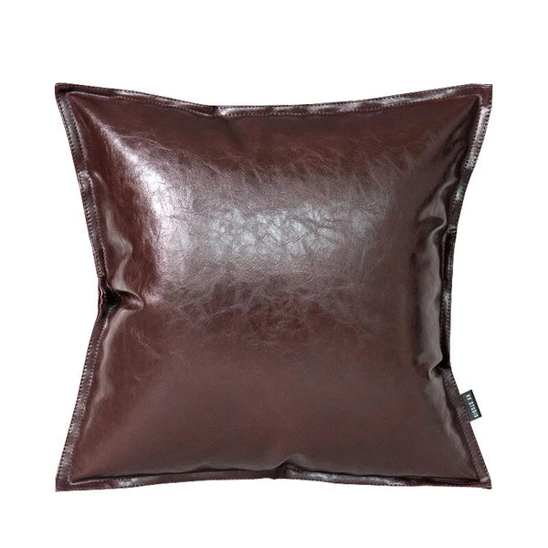 Faux Leather Throw Pillow Case Square Luxury Cushion Covers Bar Sofa Home Decor