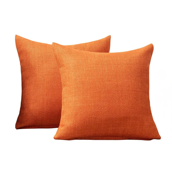 2 Packs Linen Cotton Cushion Cover Home Sofa Car Bed Office Throw Pillowcase