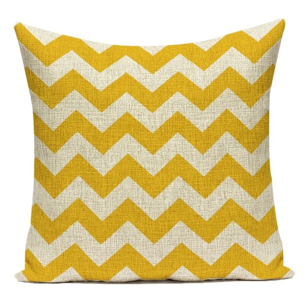 Geometry Cushion Cover Yellow Black Letter Modern Simple Pillowcase for Sofa Bed