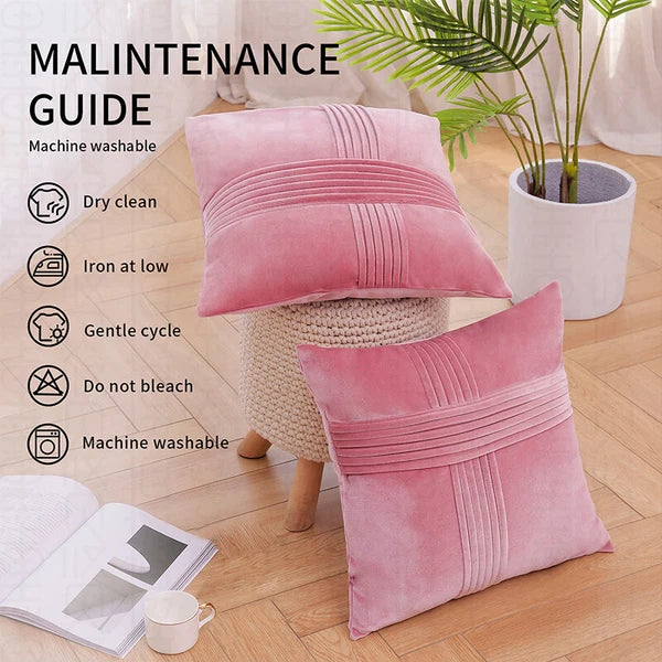 18x18" Velvet Throw Pillow Cover Sofa Car Throw Cushion Covers Home Decor 2 pk