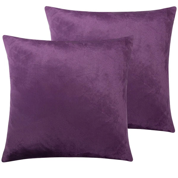 Pack of 2 Velvet Euro Square Throw Pillow Covers Sofa Home Decor Cushion Cover