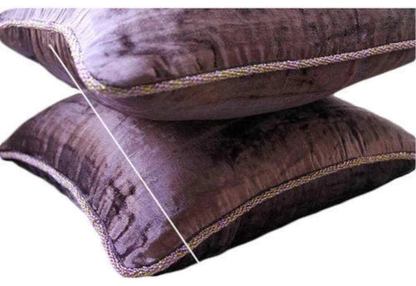 Couch Cushion Cover Purple 16"x16", Bed Decor Velvet Fabric - Plum Shimmer