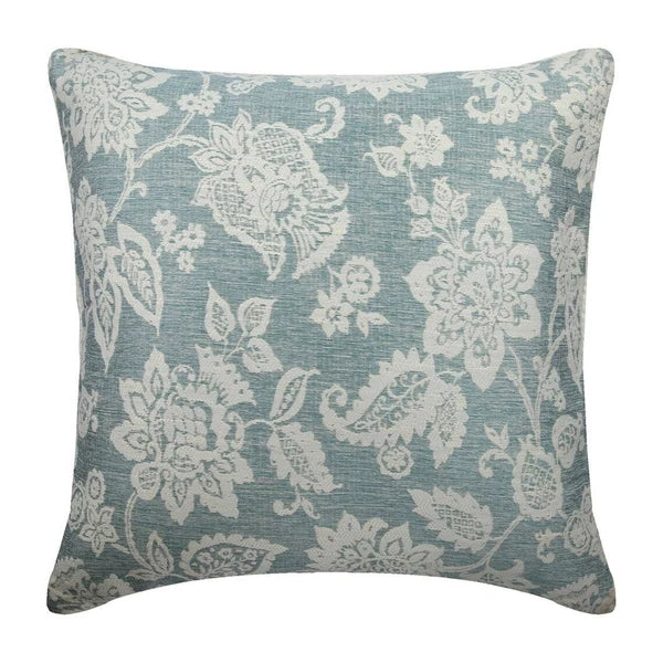 Sofa Cushion Case Blue 16"x16", Bed Decor Cotton Fabric - Vintage Fleur