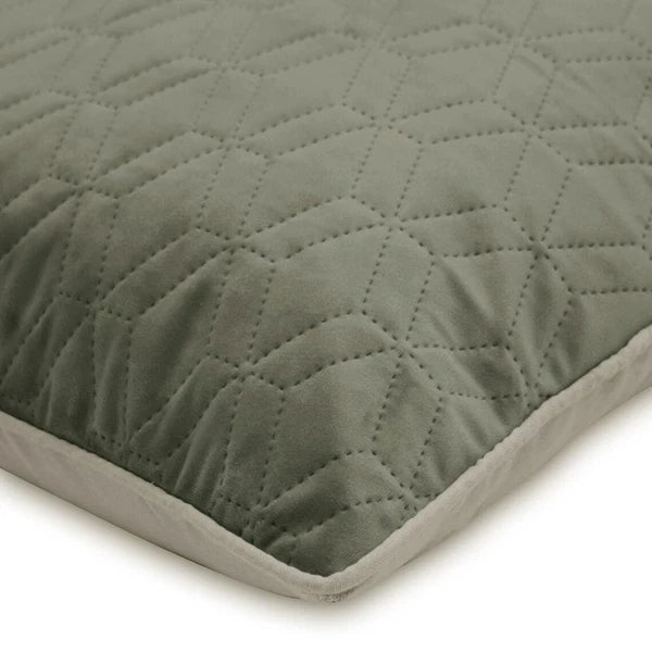 Sofa Cushion Cover Grey 16"x16", Bed Decor Velvet Fabric - Diamond Grey